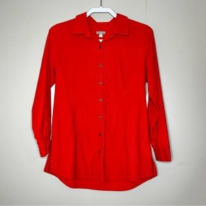 J. Jill 100% Cotton Pumpkin Orange Micro Corduroy Button Front XS